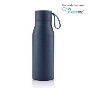 R-NEBRA CHANGE Collection Recycled Stainless Steel Vaccum Bottle With Loop- Navy Blue